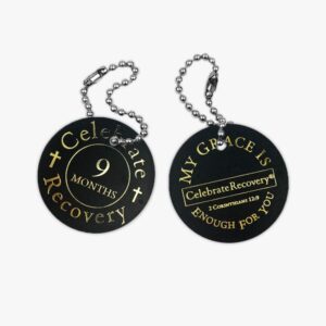 Celebrate Recovery Chip 9 Months - Black (Pack of 25)